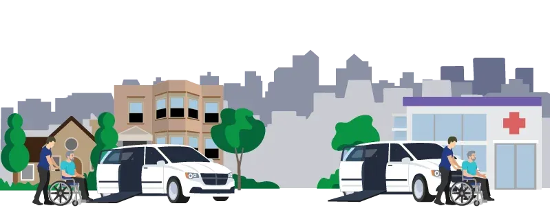 Illustration of a non-emergency medical transportation van